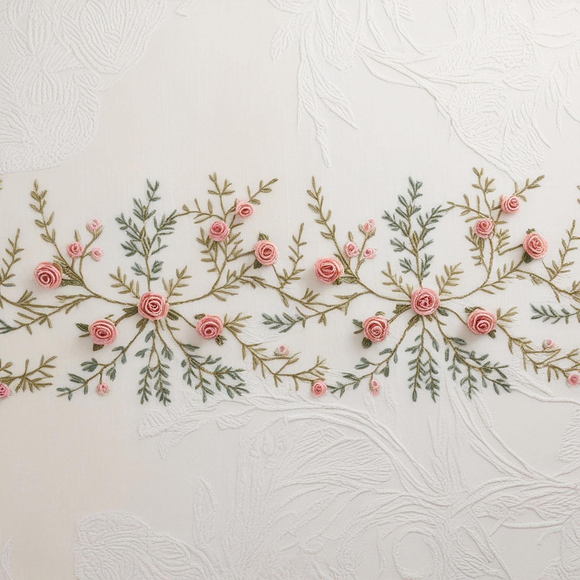 Minimal floral embroidery detail